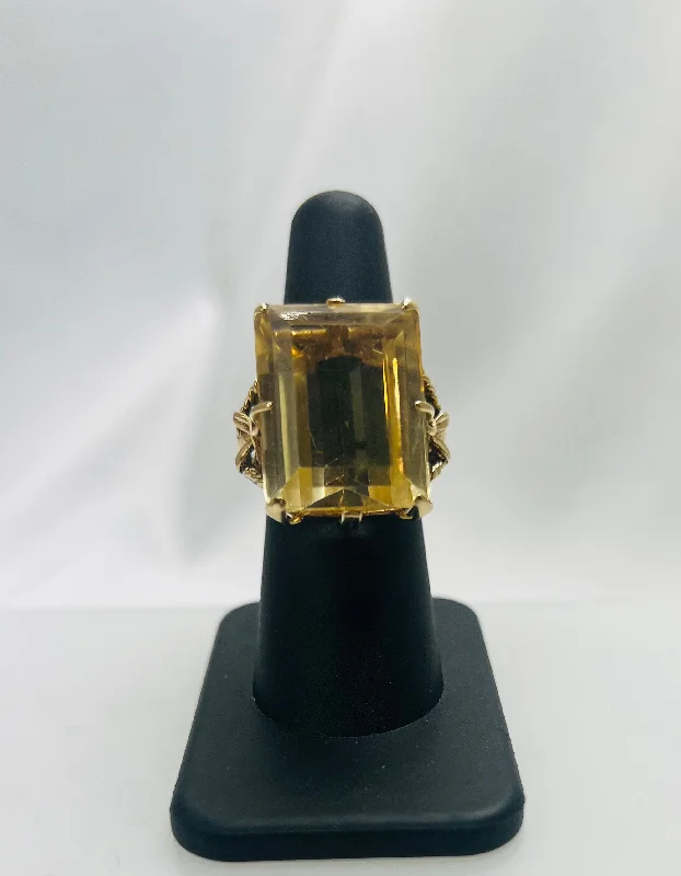 Delicate accent rings-Estate Collection - Citrine Solitaire Ring