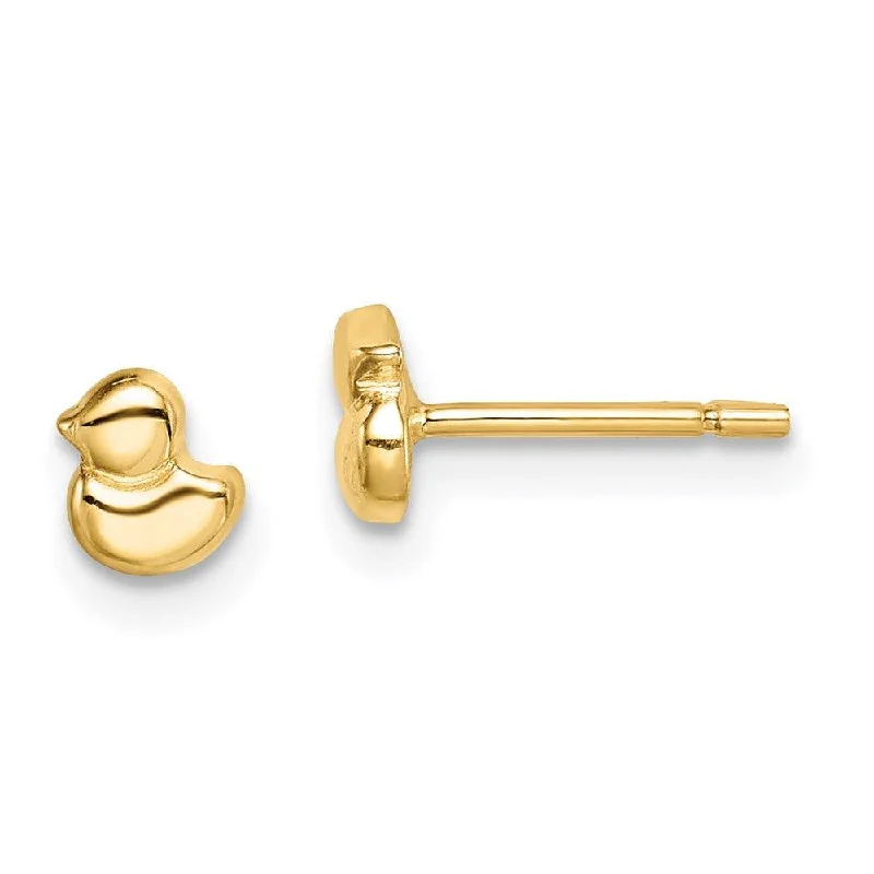 Ripple shape earrings-Madi K Kid's 14k  Duck Post Earrings