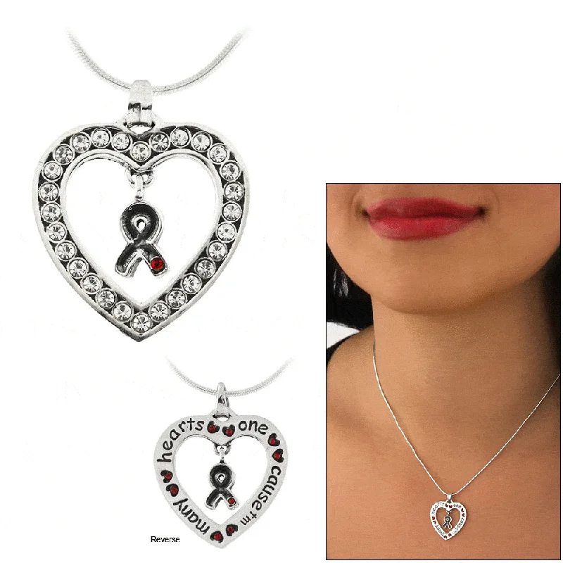 Tide pattern necklaces-Many Hearts One Cause™ Diabetes Awareness Sterling Necklace