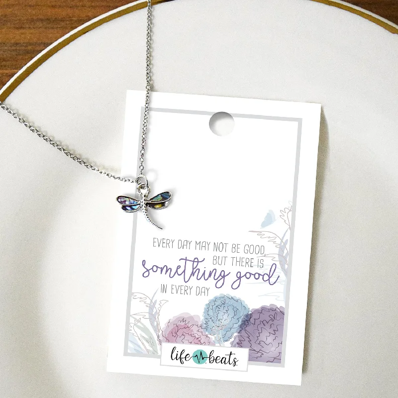 Tanzanite necklaces-Good Day Everyday - Dainty Dragonfly Necklace