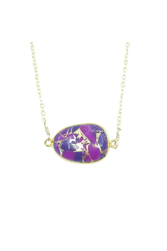 Elite diamond necklaces-Mrs. Parker Necklace in Purple Mojave Copper Turquoise