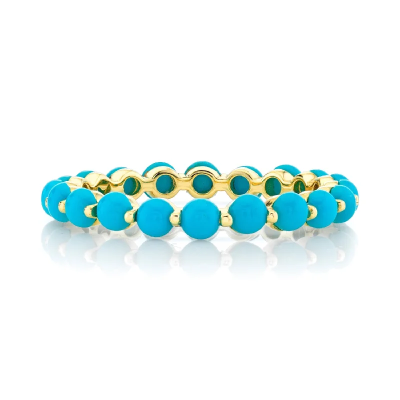 Delicate accent rings-18K Gold Turquoise Stack Ring