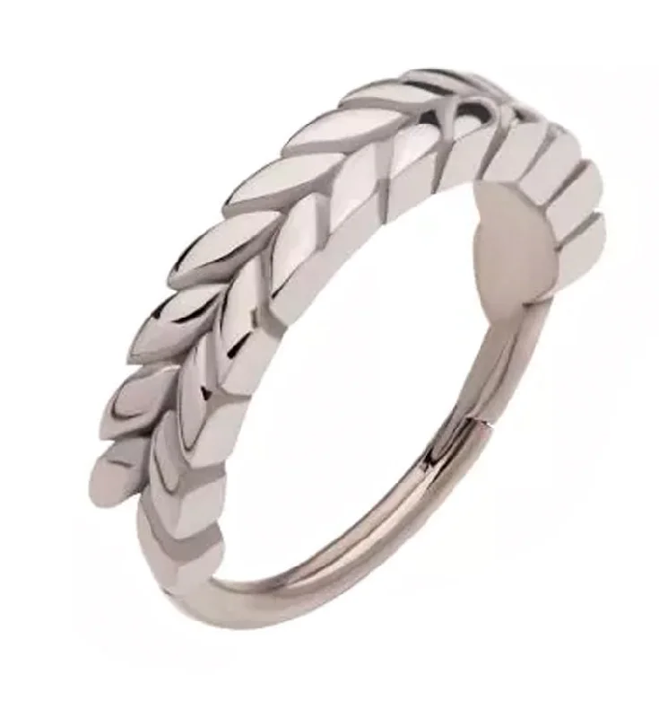 Unity charm rings-Side Facing Laurel Hinged Segment Ring