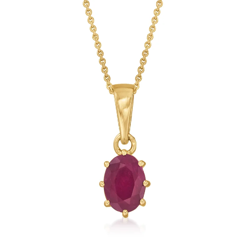 Sloped pendant necklaces-Ross-Simons Ruby Pendant Necklace in 14kt White Gold