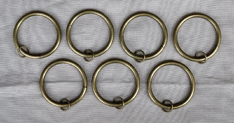 Sloped shank rings-2-inch Metal Curtain Drapery Eyelet Rings - 7 Finishes