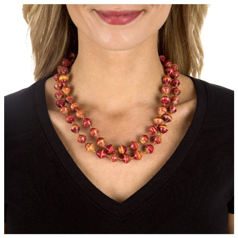 Bead-wrapped necklaces-BeadforLife Sanyu Long Necklace