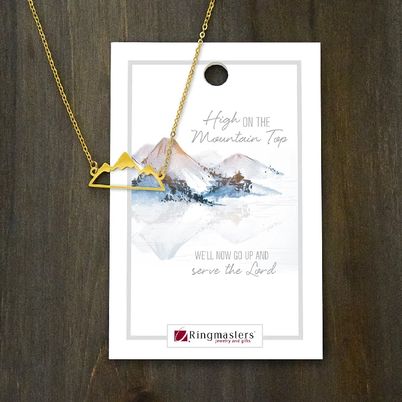 Bold art necklaces-High on the Mountain Top Gold Necklace by Ringmasters