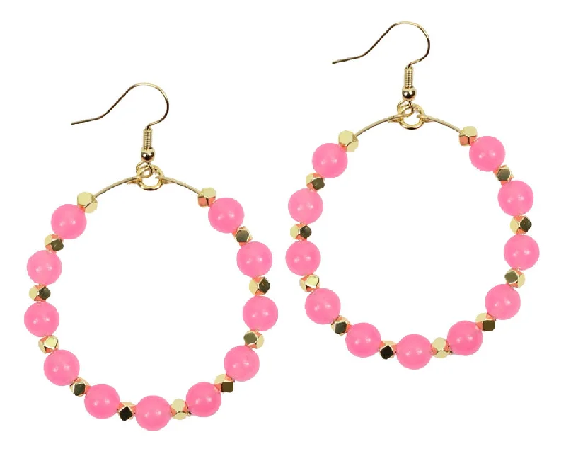 Pearl cluster earrings-The Chloe Earring - Pink Candy