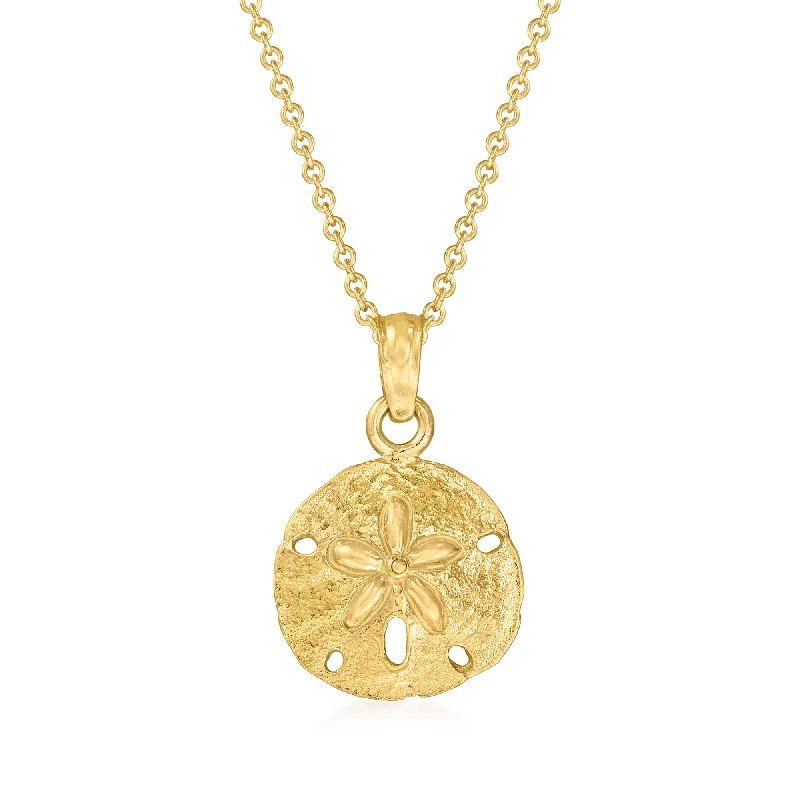 Vintage charm necklaces-Ross-Simons 14kt Yellow Gold Sand Dollar Pendant Necklace