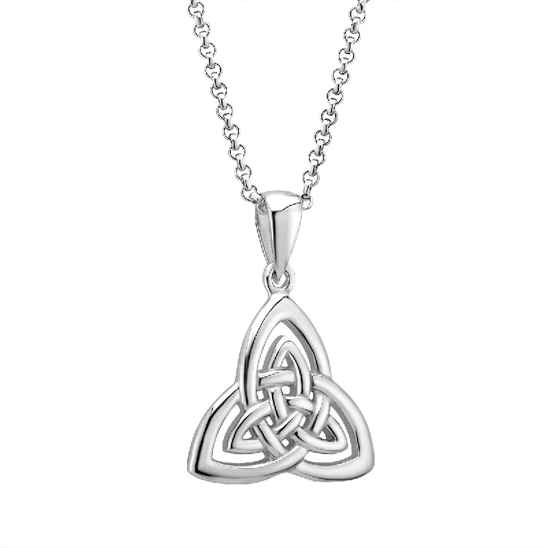 Reed weave necklaces-Sterling Silver Irish Trinity Knot Necklace: A Beautiful Symbol of Infinite Devotion