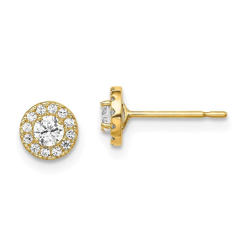 Orbit phase earrings-Madi K Kid's 14k  CZ CirclePost Earrings