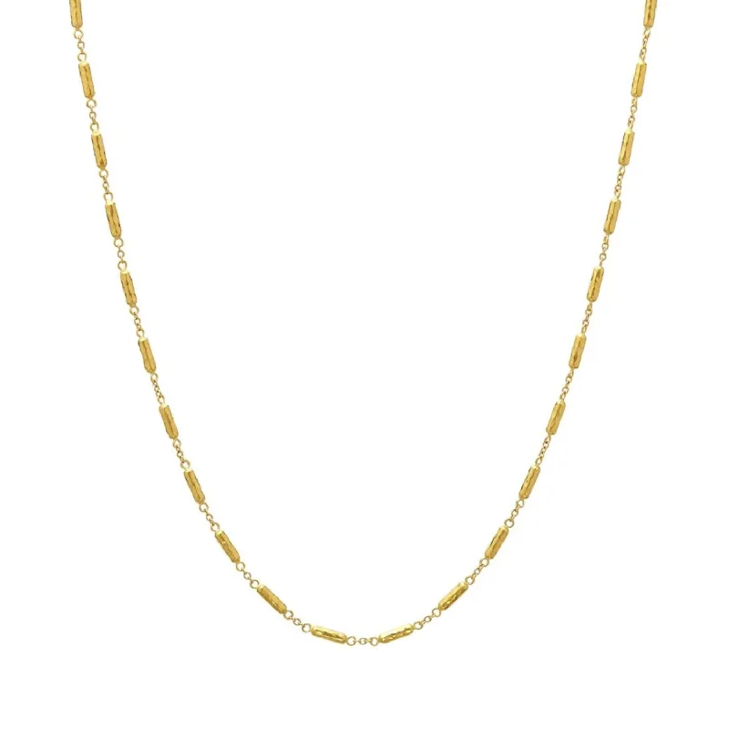 Skewed design necklaces-24K Gold Vertigo Tube Necklace