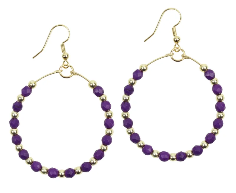 Twine bead earrings-The Chloe Earring - Purple