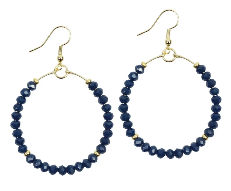 Twisted wire earrings-The Chloe Earring - Navy