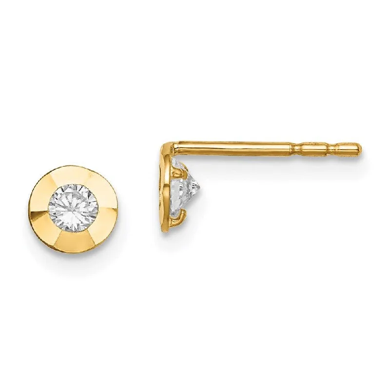 Slip knot earrings-Madi K Kid's 14K  CZ Post Earrings