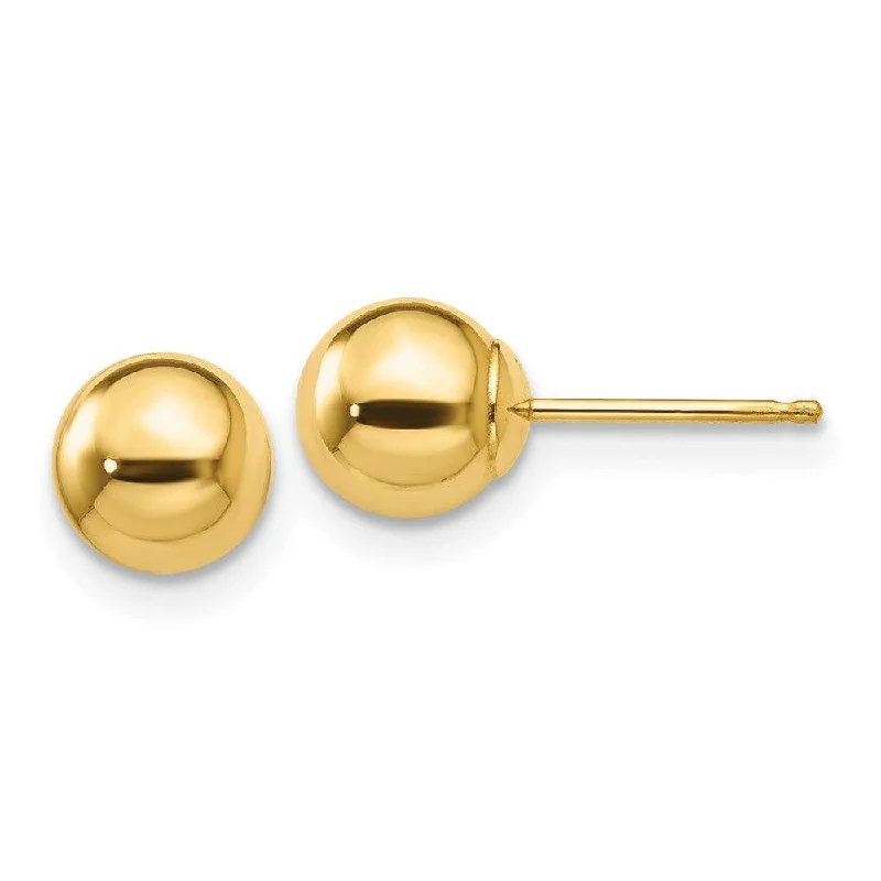 Stacked drop earrings-14k Polished 6mm Ball Post Earrings