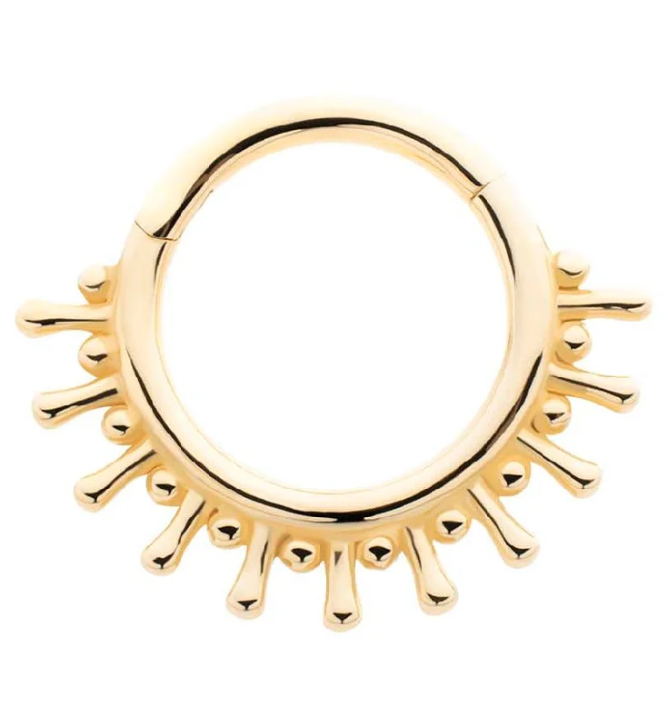 Opulent cocktail rings-14kt Gold Flare Hinged Segment Ring