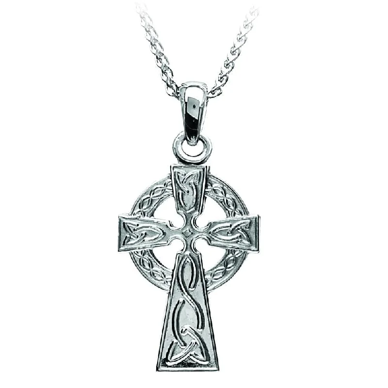 Smooth clasp necklaces-Irish Heritage: Small Celtic Cross Necklace, Sterling Silver