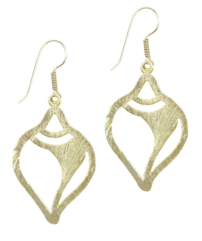 Corded tassel earrings-The Gold Sea Shell Earring