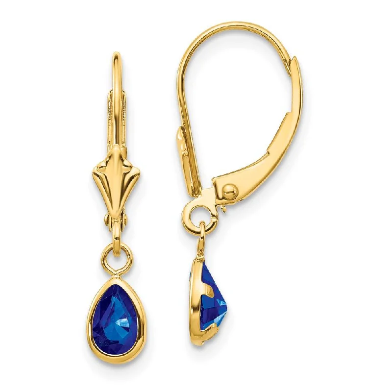 Twisted wire earrings-14k 6x4mm September/Sapphire Earrings