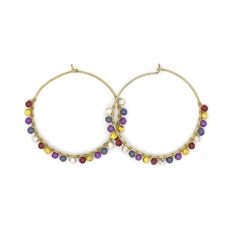 Relic coin earrings-Luni Hoops - Fiesta