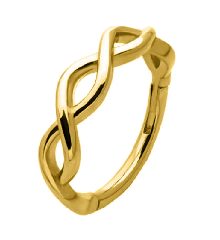 Dusk gothic rings-Gold PVD Twisted Hinged Segment Ring