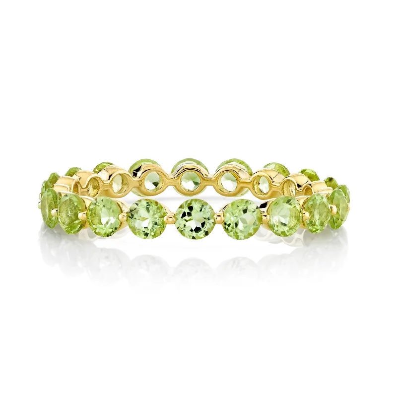 Faceted star rings-18K Gold Peridot Stack Ring