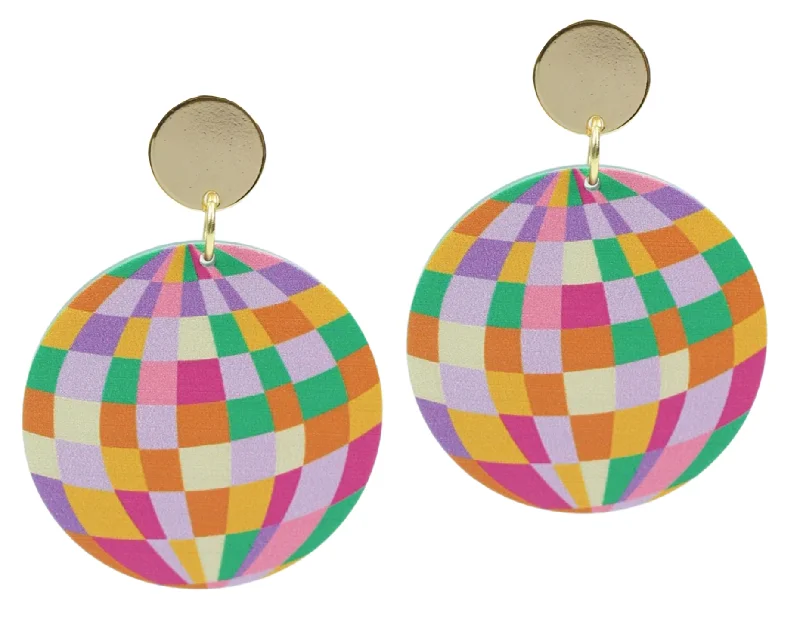 Solid ring earrings-Disco Earring