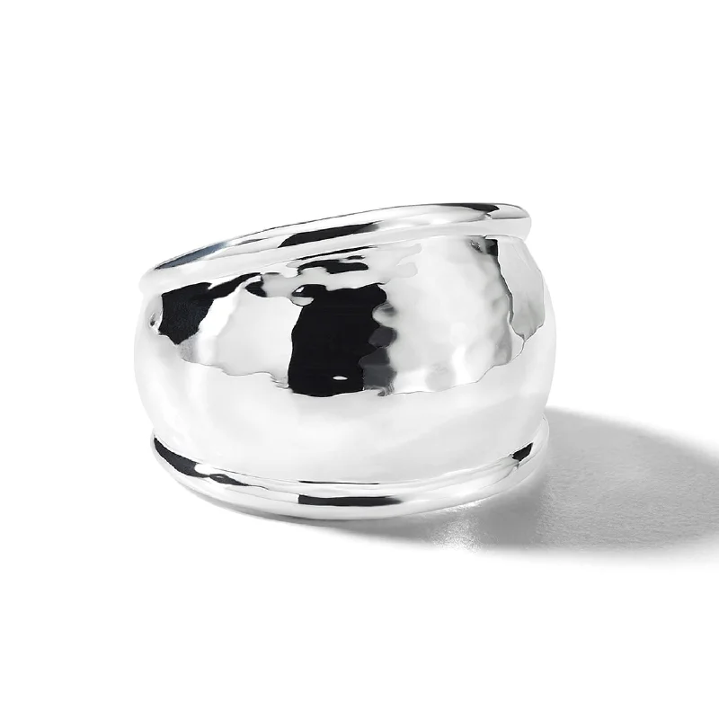 Mirror gloss rings-Goddess Cocktail Ring in Silver