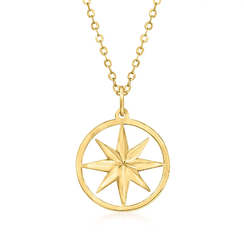 Elite diamond necklaces-Ross-Simons Italian 14kt Yellow Gold North Star Necklace