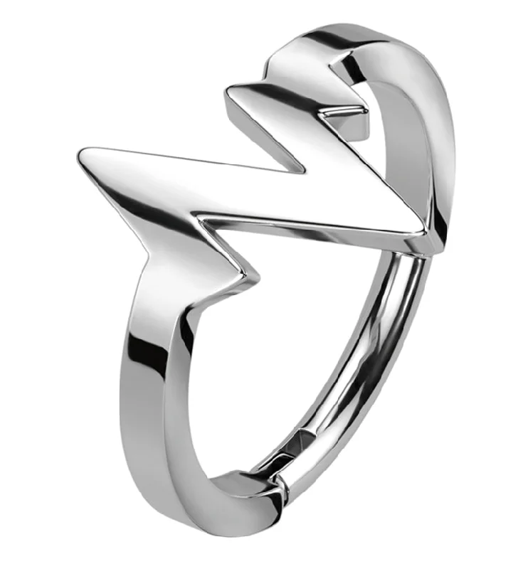 Circle design rings-Pulse Stainless Steel Hinged Segment Ring