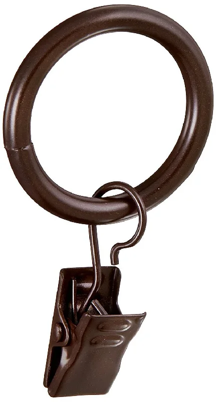 Slip knot rings-Metal Curtain Drapery Rings with Clips, 8 Pk, 1-inch Inner Diameter, Fits up to 3/4" Rod