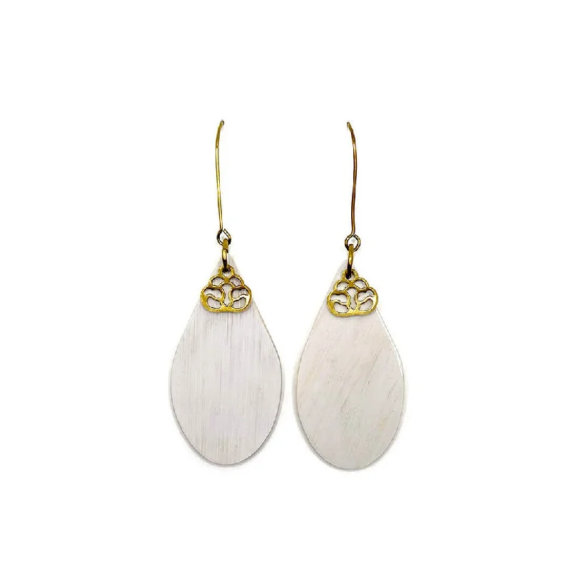 Flat relic earrings-Ankole Droplet Earrings