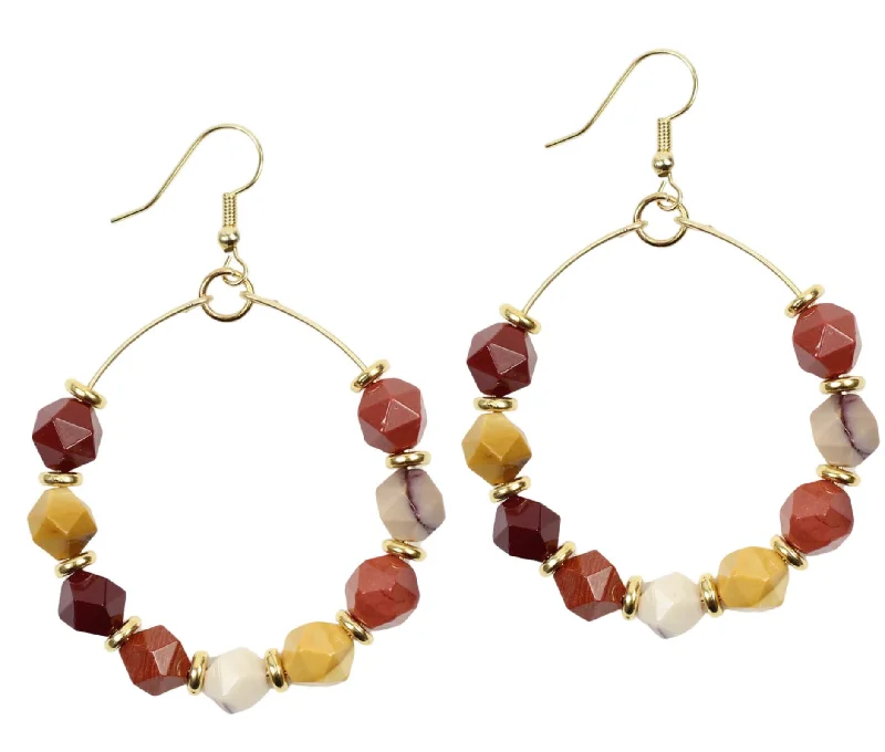 Burnished art earrings-The Chloe Earring - Mookaite