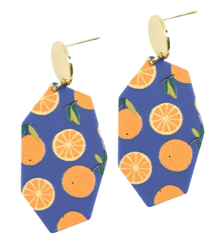 Sleek threader earrings-The Orange Slice Earring