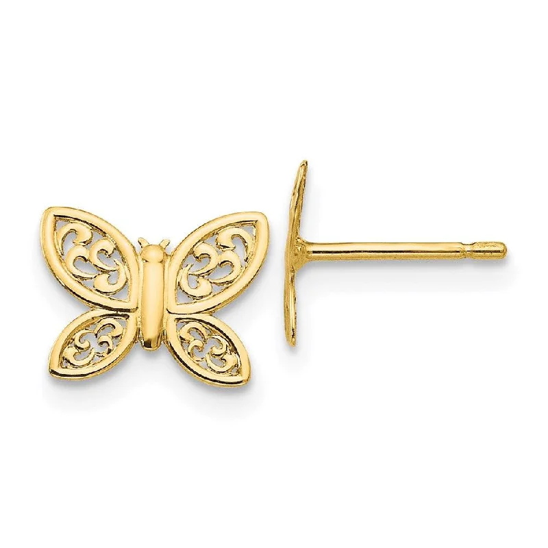 Opulent statement earrings-14k Polished Butterfly Post Earrings