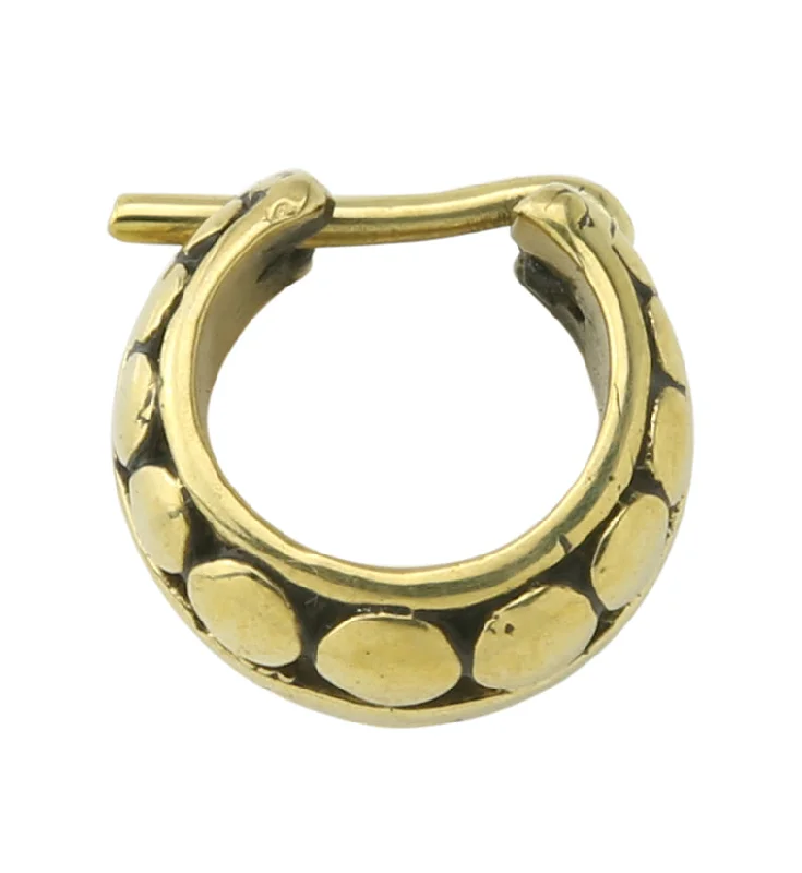 Solid stone rings-Couloir Brass Hinged Ring