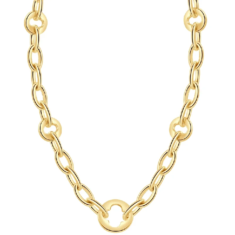 Drifting gem necklaces-14k Yellow Gold Women's 24" Chain Necklace 32.1 Grams 9.5mm Thick