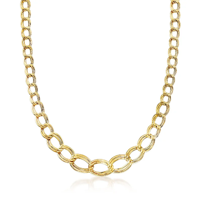 Smooth clasp necklaces-Ross-Simons Italian 14kt Yellow Gold Link Necklace