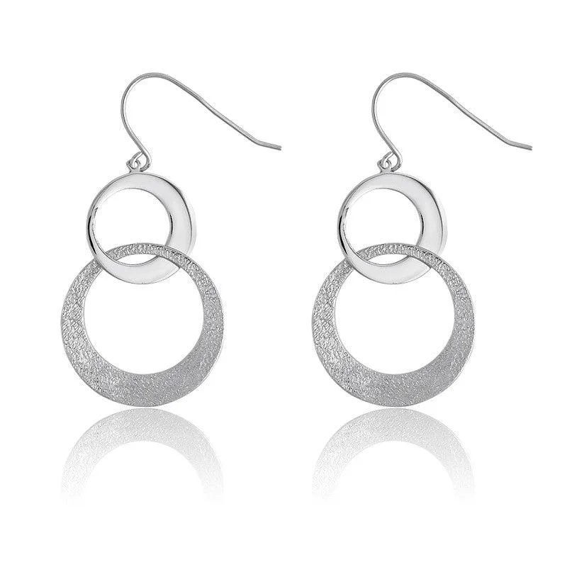 Timeless flair earrings-Sterling Silver D-C Interlocking Earrings