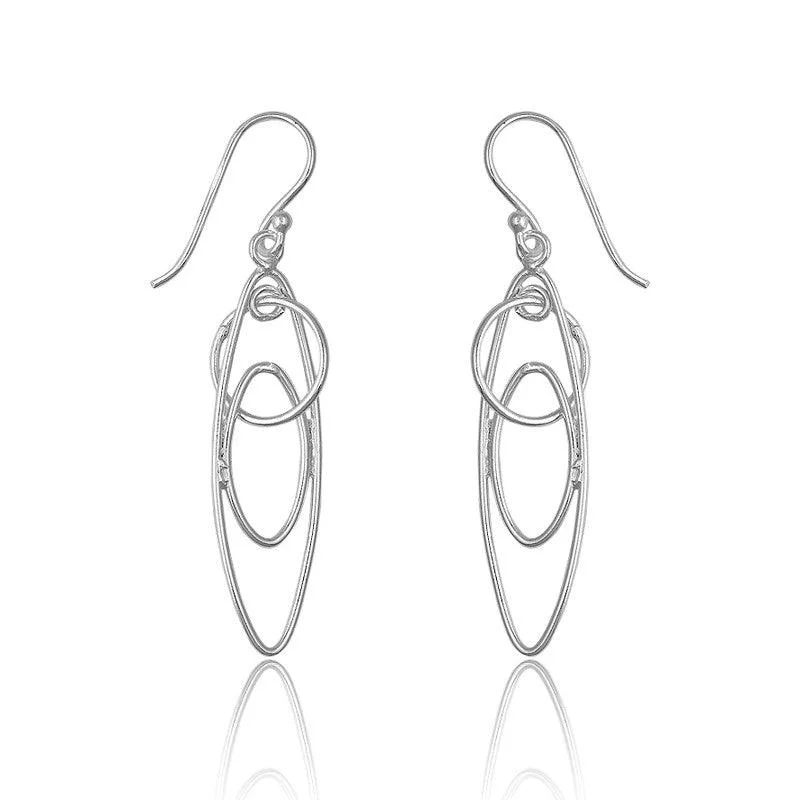 Mystic eye earrings-Sterling Silver Multi-Shaped Earrings