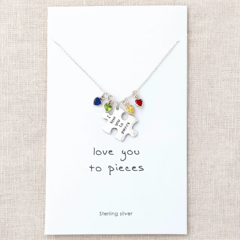 Wide bib necklaces-Love You To Pieces Sterling Necklace