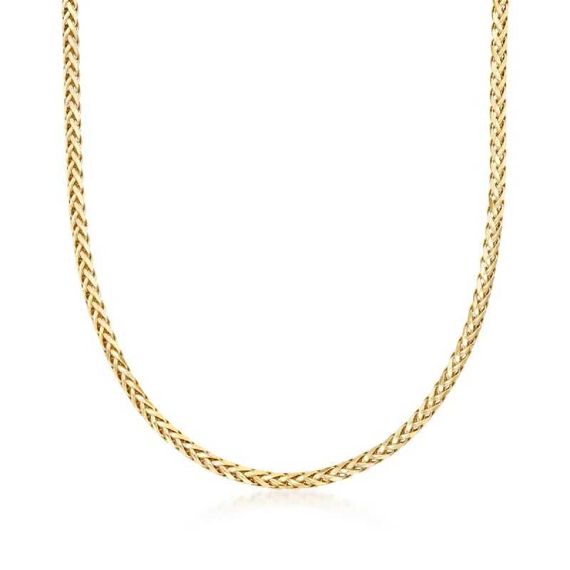 Spinel pendant necklaces-Ross-Simons 3.2mm 14kt Yellow Gold Franco Wheat Chain Necklace