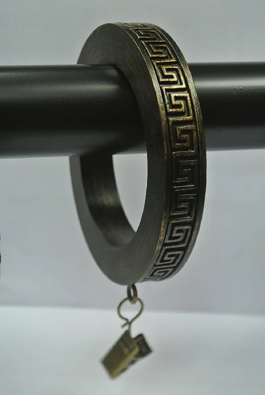 Orchid rings-Set of 4 Large Greek Key Designer Curtain Rings