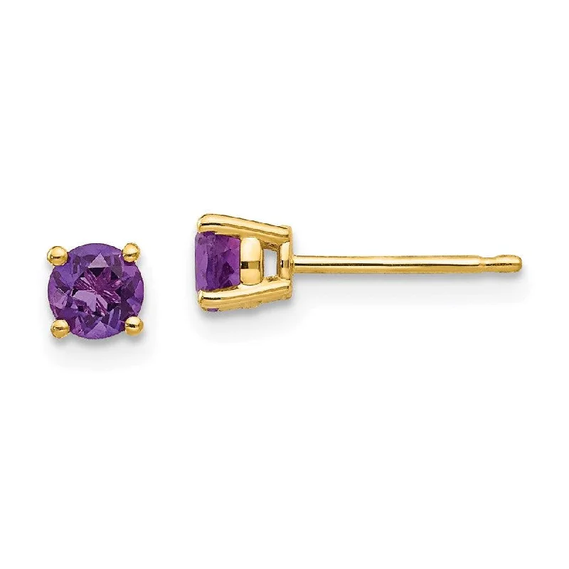 Jazz deco earrings-14k 4mm Amethyst Earrings