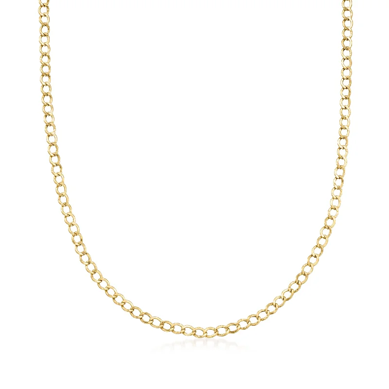 Lustrous pearl necklaces-RS Pure by Ross-Simons Italian 3mm 14kt Yellow Gold Curb-Link Necklace