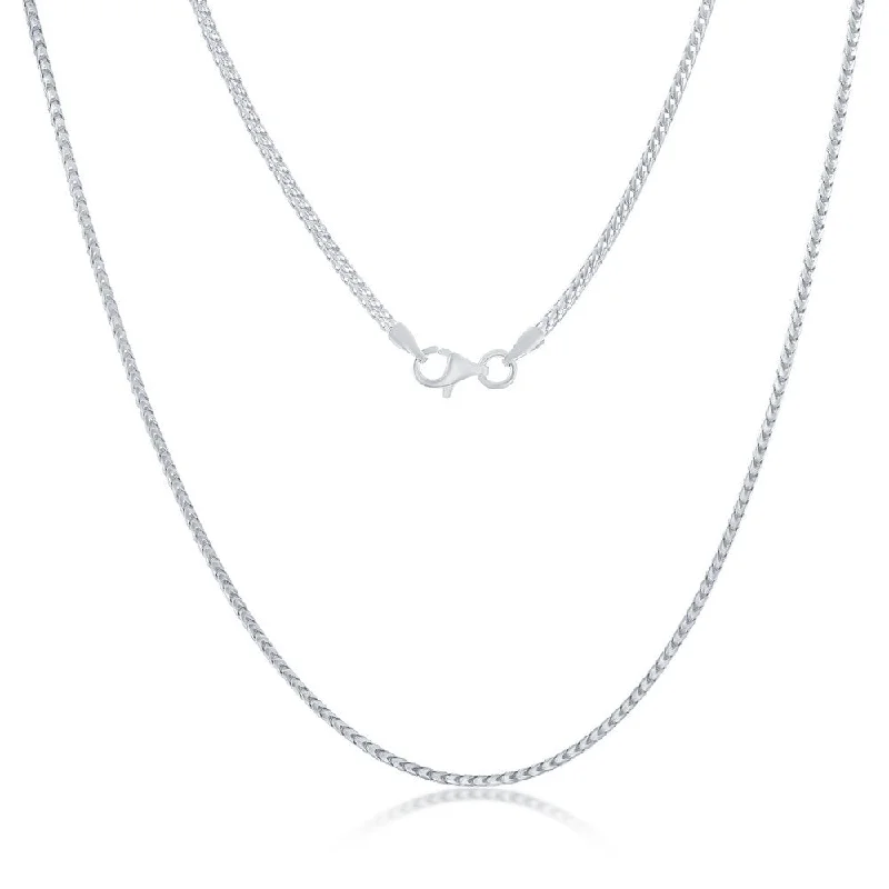 Sloped pendant necklaces-Franco Chain 1.5mm Sterling Silver or Gold Plated Over Sterling Silver 20" Necklace