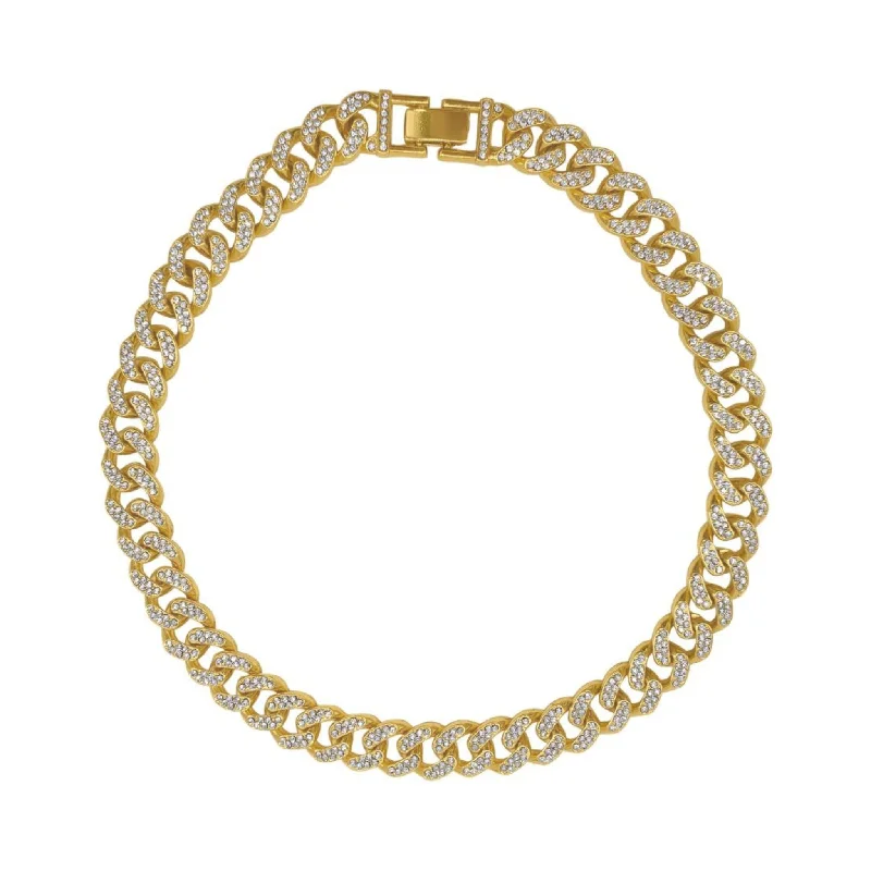 Delicate filigree necklaces-Adornia Flat Curb CZ Chain Necklace gold