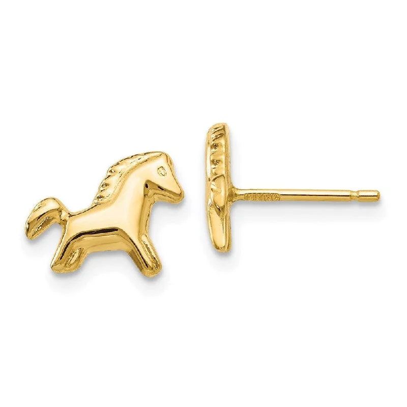 Crisp bar earrings-14k Pony Earrings