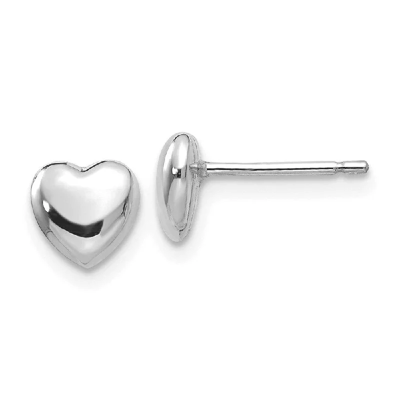 Pastel bead earrings-14k White Gold Heart Earrings